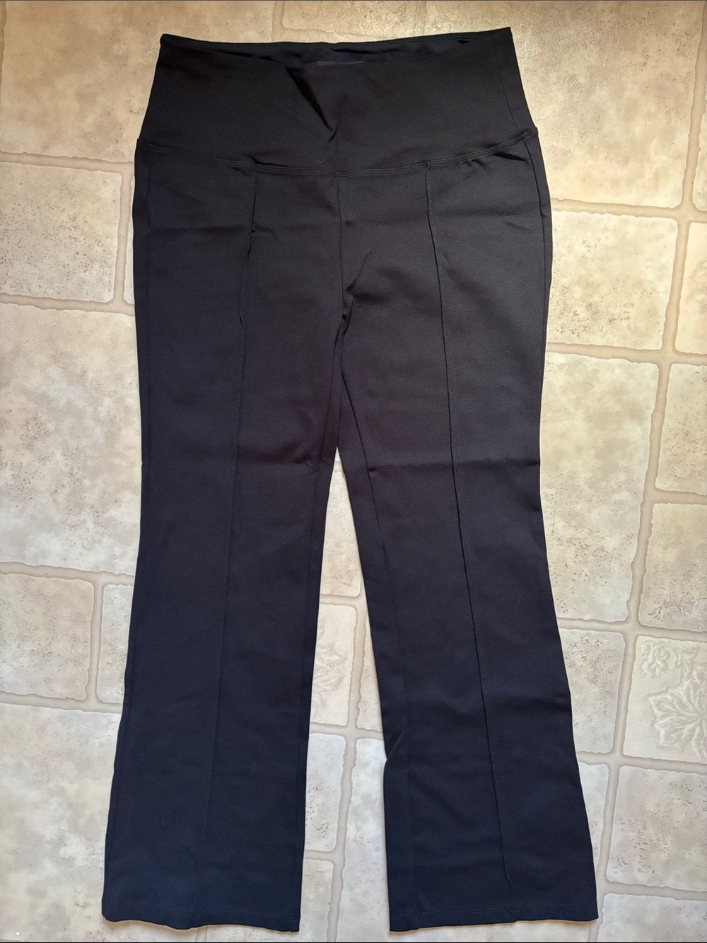 Liverpool Los Angeles Pants Womens L Black Flare Leg Pull On Ponte Seam Front